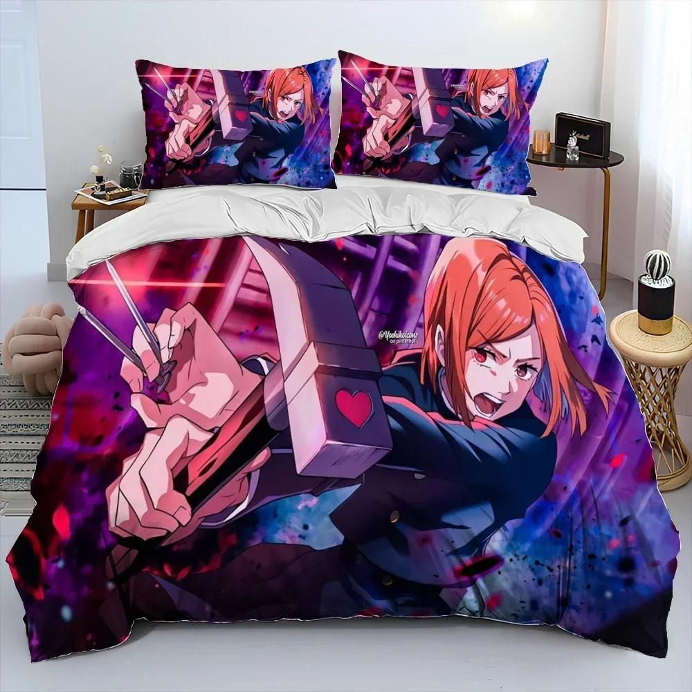 Comforter 3D Jujutsu Kaisen Anime Cartoon Bedding Set 3D Printed Suitable For Bedroom Kids Home Textile