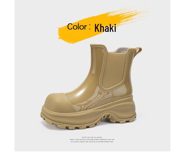 Women's 2024 Waterproof Martin Boots - Non-slip, Short Rubber Rain Boots for Spring/Summer Outdoor Wear
