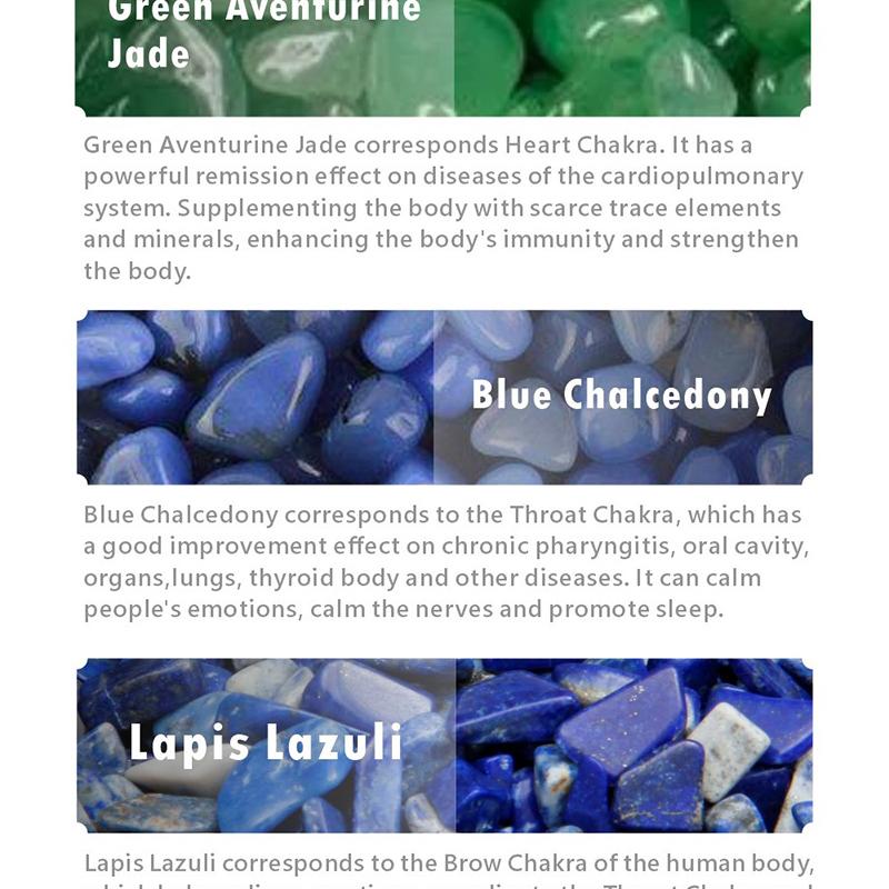 Husă de pernă cu 7 cristale pentru masaj curcubeu, pernă cu infraroșu îndepărtat, ametist, jad, piatră prețioasă pentru somn, husă de pernă încălzită pentru terapie