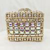 WHTUOHENG Gold Square Stone Evening Clutch Bag For Women Crystal Wedding Clutches Diamond Party Handbag Rhinestone Bridal Bags