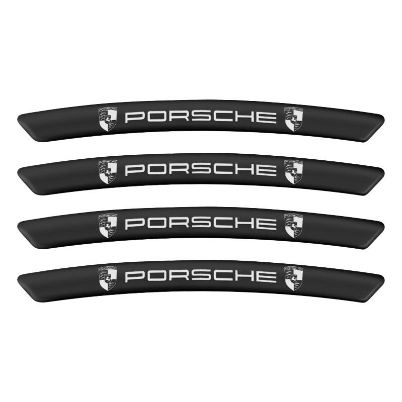 4Pcs Auto Wheel Hub Badge Tire Rim Stickers Accessories For Porsche 911 918 928 944 968 Boxster Cayenne Macan Panamera