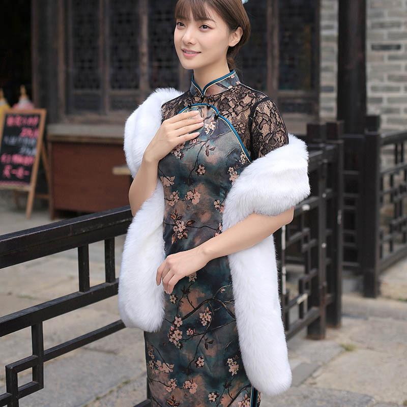 Herbst und Winter Imitat Pelzkragen Imitat Fuchspelz Waschbärpelz Schal Verlängert Dick Schal Warmer Schal Schal Pelzkragen