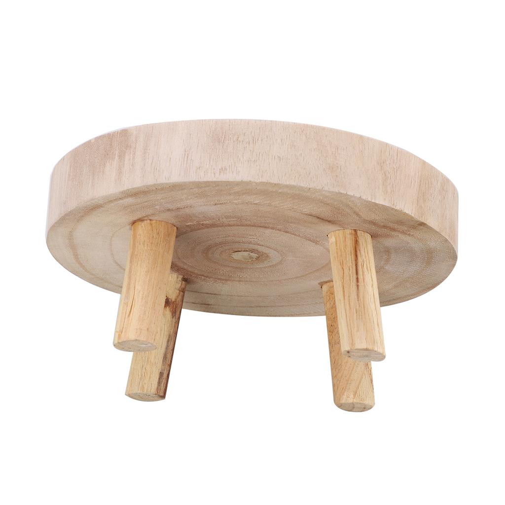 Wooden Flower Stand Stool Round Wooden Riser with 2.4in Leg Height Unpainted Finish S