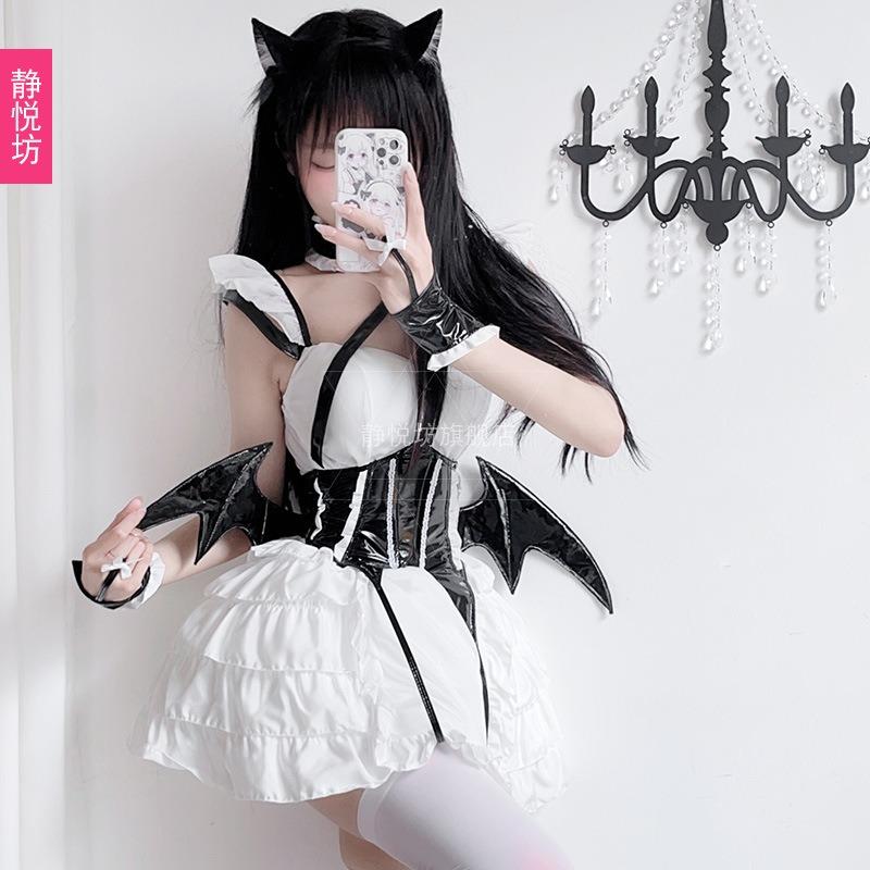 Halloween Costume Maid Dress Adult Diablo Goth Sexy Imp Uniform Seduction Cosplay Bat Dress