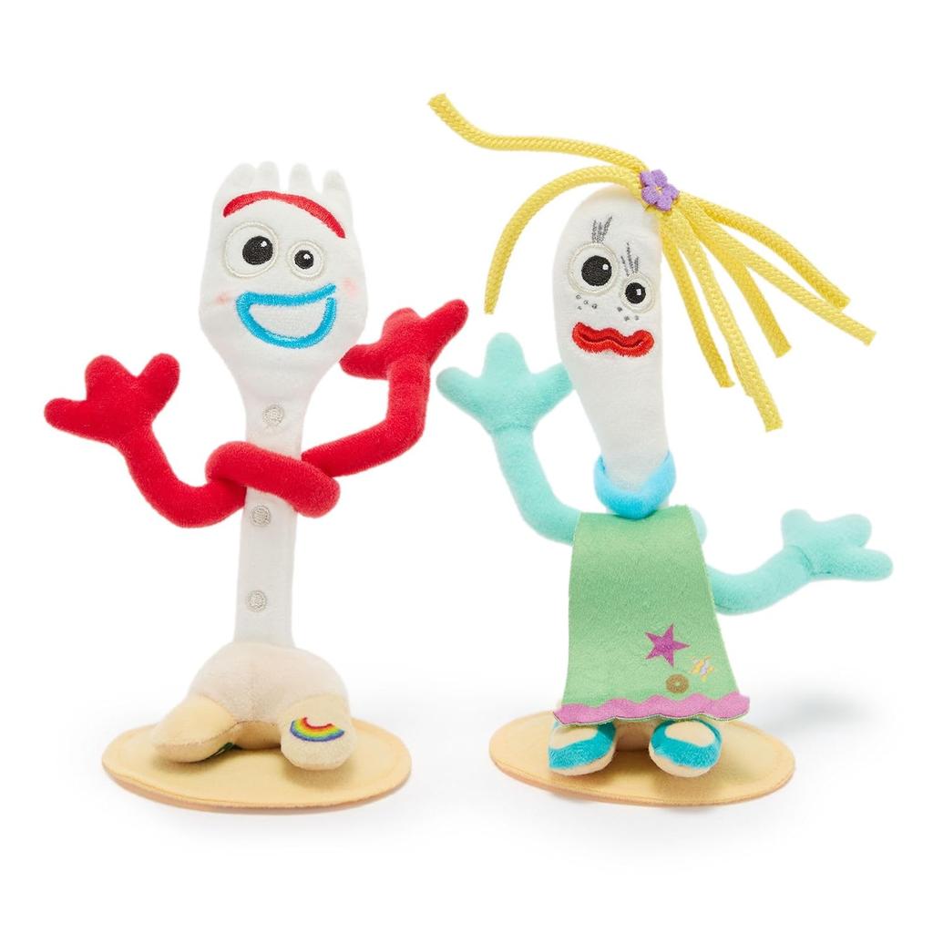 Disney Store official Forky Karen Beverly magnetic shoulder plush set - This quirky duo includes pad soft fluffy fabric Knifey from Toy Story 5 Mini