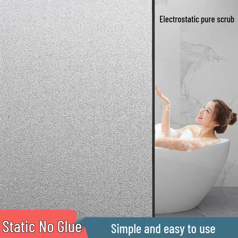 Frosted Glass Stickers: Light-Transmitting & Opaque Electrostatic Film for Bathroom Privacy.