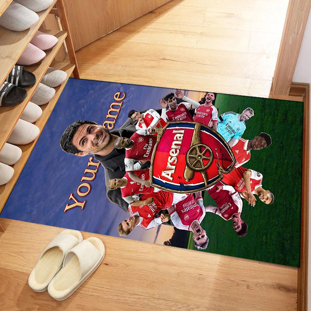 Arsenal Customize Text Area Rug Suitable for Playrooms Outdoor Game Room Hallway Anti-slip Rug Decorate Offices Gift for Festivals
