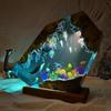 Humpback Whale Jellyfish Epoxy Resin Night Light Ocean Encounter Diorama Desk Lamp Handmade Marine Art Sculpture Decor Kid Friendly Entertaining Fun