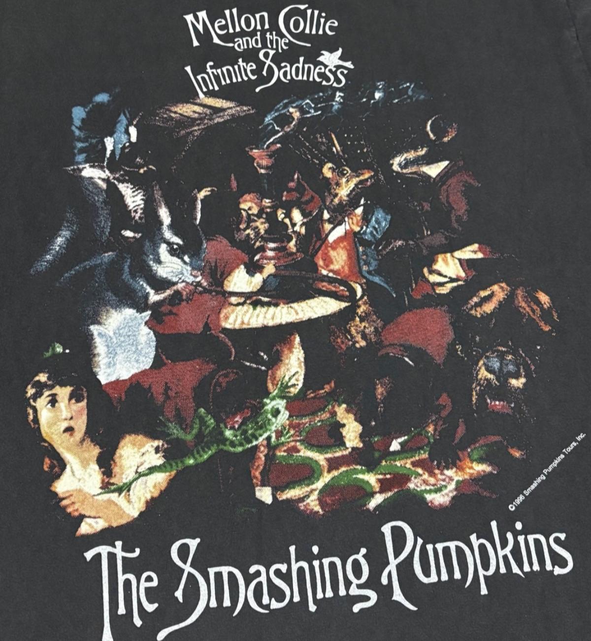 Винтажная футболка The Smashing Pumpkins L черная Mellon Collie одинарный шов ПЕРЕПЕЧАТКА S