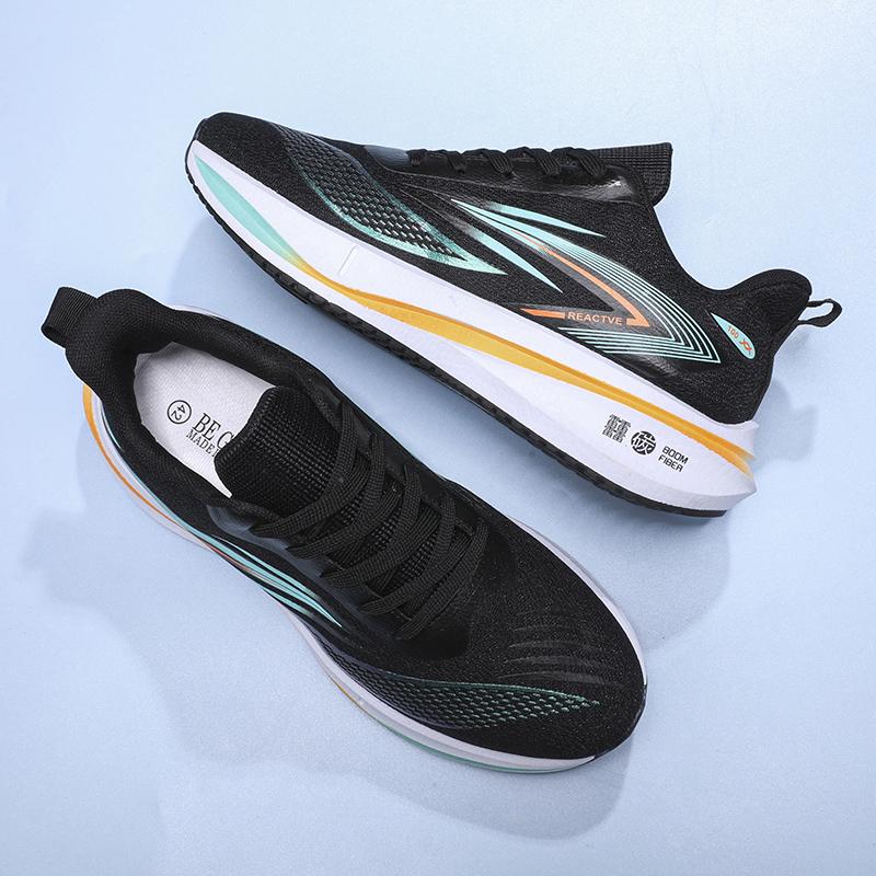 Running shoes summer breathable shock absorber running shoes sports casual black Putian