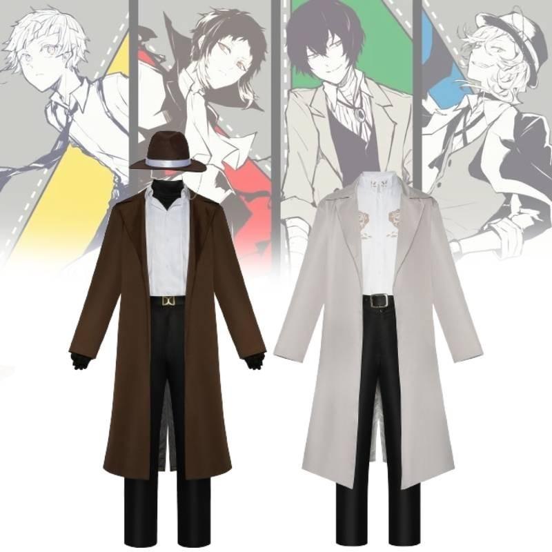 Comfortable Anime Cosplay Outfits For Gamers Bungo Stray Dogs Dazai Chuuya Soft Fabric