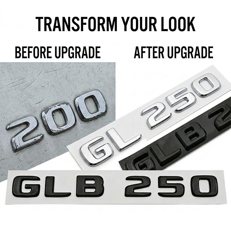 Gloss Black Chrome GLB 220 GLB 250 Car Rear Trunk Emblem Badge Letter Sticker For Mercedes Benz GLB Class Accessories