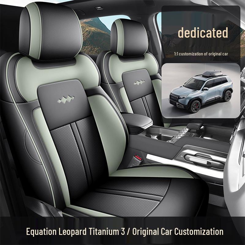 Equation Leopard Titanium 3 Full Leather Breathable Car Seat Cover for All Seasons