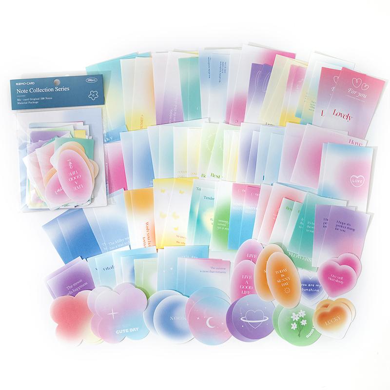 100pcs/pack Vintage Memo Paper Set DIY Scrapbooking School Supplies Decor Junk Journal Marking Stationery Notes Paper