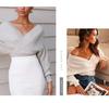 2025 Spring Off-Shoulder Knitted Pullover Sweater for Women - Long Sleeves, Versatile Inner or Outer Wear