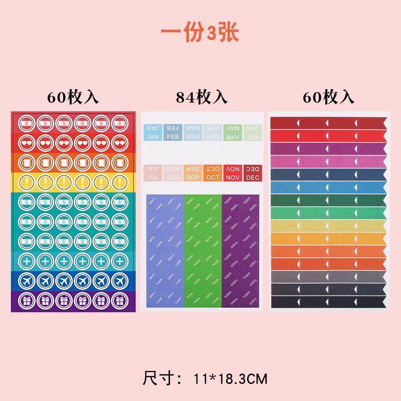 Loose-Leaf Notebook Handwritten Labels Indicate White And Blue Color Stickers Letter Stickers Sticky Notes Index Stickers