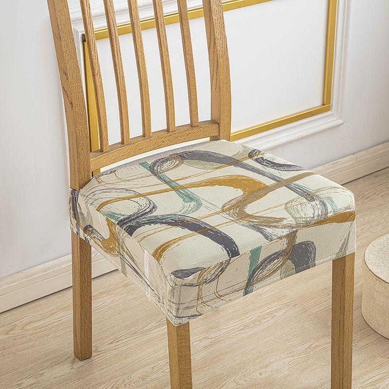 New Color Elastic Chair Cover Printed All-Inclusive Non-Slip Dining Chair Cushion Cover Home Hotel One-Piece Chair Cover
