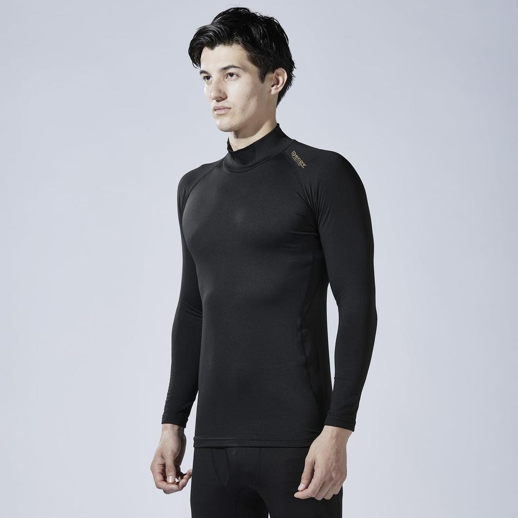 Otafuku Gloves Winter Long Sleeve High Neck Shirt Fully Quick Size L [Heat Retention, Deodorizing, Drying, Compression] JW-246 Black,