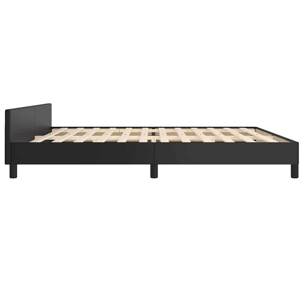 Vidaxl Bed Frame with Headboard Without Mattress, Black, 200X200 Cm
