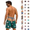 Men's Fun Printed Stretch Waist Drawstring Shorts, Beach Pants, Swimming Trunks