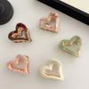 1pc Cute Heart Shaped Hair Claw Clips Colorful Acrylic with Gold Accents Multiple Pretty Hues Perfect for Sweet Y2K Hairstyles