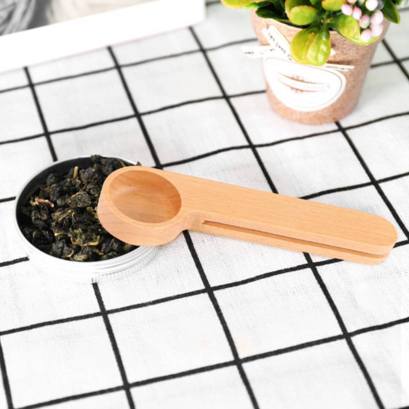 Wooden Milk Powder Spoon With Clamp For Home Use And Coffee Preparation