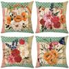 Retro Style Throw Pillow Cover Butterfly Flower Print Home Living Room Sofa Cushion Cover Bedroom Bedside Cushion Cover