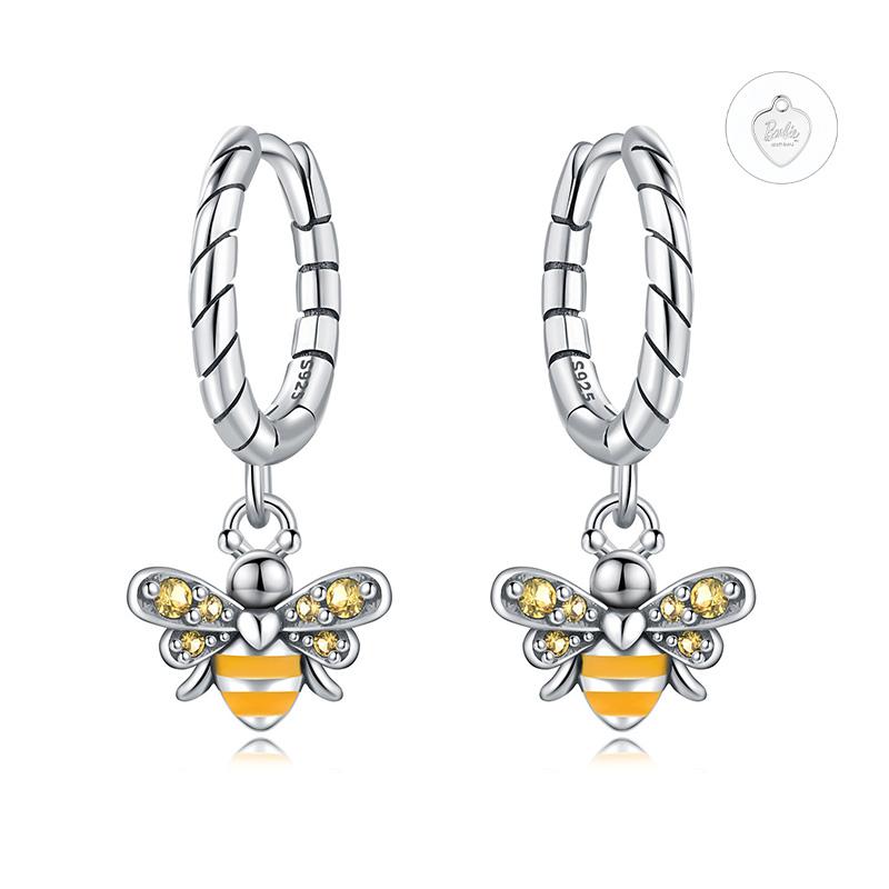 barbie Cute Little Bee, Original and High-end Style, Ins Style Love Confession, S925 Silver Earrings, Women's Style ZJYES-YS-129