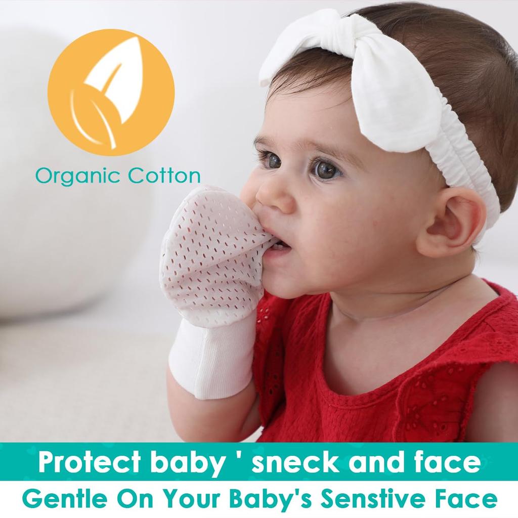 Baby Scratch Prevention Gently Wraps Hands and Prevents Suitable for Newborns and Baby Girls Baby Gift Mittens, 6-Piece Set, Scratching, (0-6 Months),