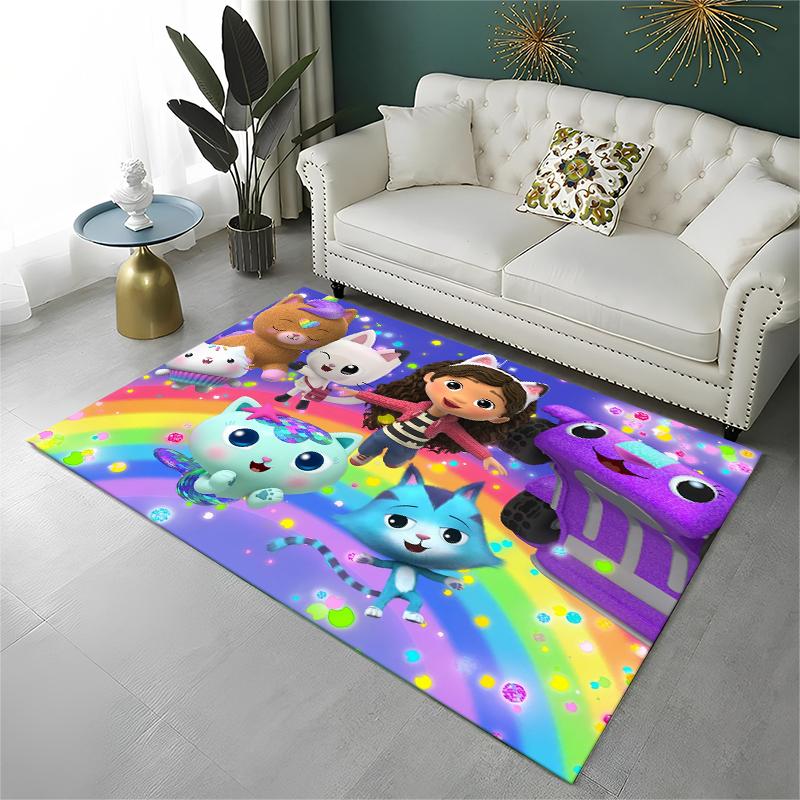 Cartoon Gabby Dollhouse Girl Carpet Rug for Playroom Bedroom Living Room Sofa Home Decor,kid Area Rug Non-slip Floor Mat Gift