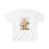 Whimsical Kids Tee: 'On the Hunt' Bunny & Dinosaur Design, Perfect for Easter