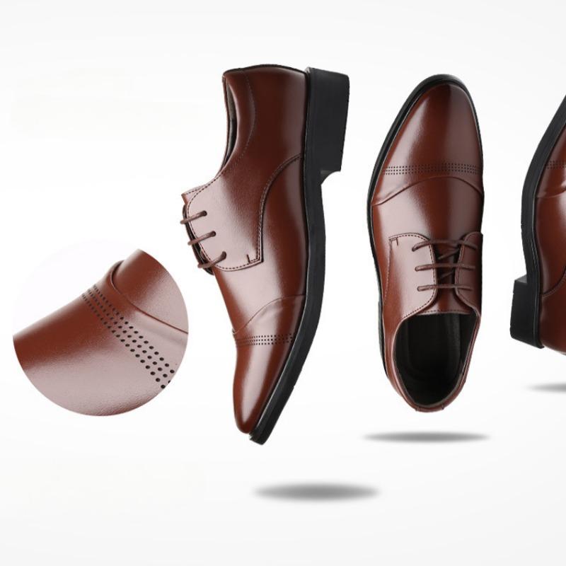 Formal Shoes Men's Elastic Leather Shoes Luxury Business Leather Shoes for Men Wedding Shoe Loafers Pointed Social Male Oxford