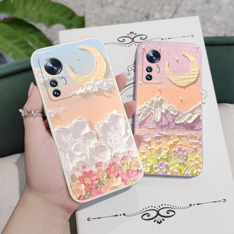 Oil Flowers Phone Case For Xiaomi Mi 15 14T 14 13 13T 12 11 Ultra 10 11T Pro Lite Poco X7 F5 F4 X4 M4 F3 X3 Pro 4G 5G GT Cover