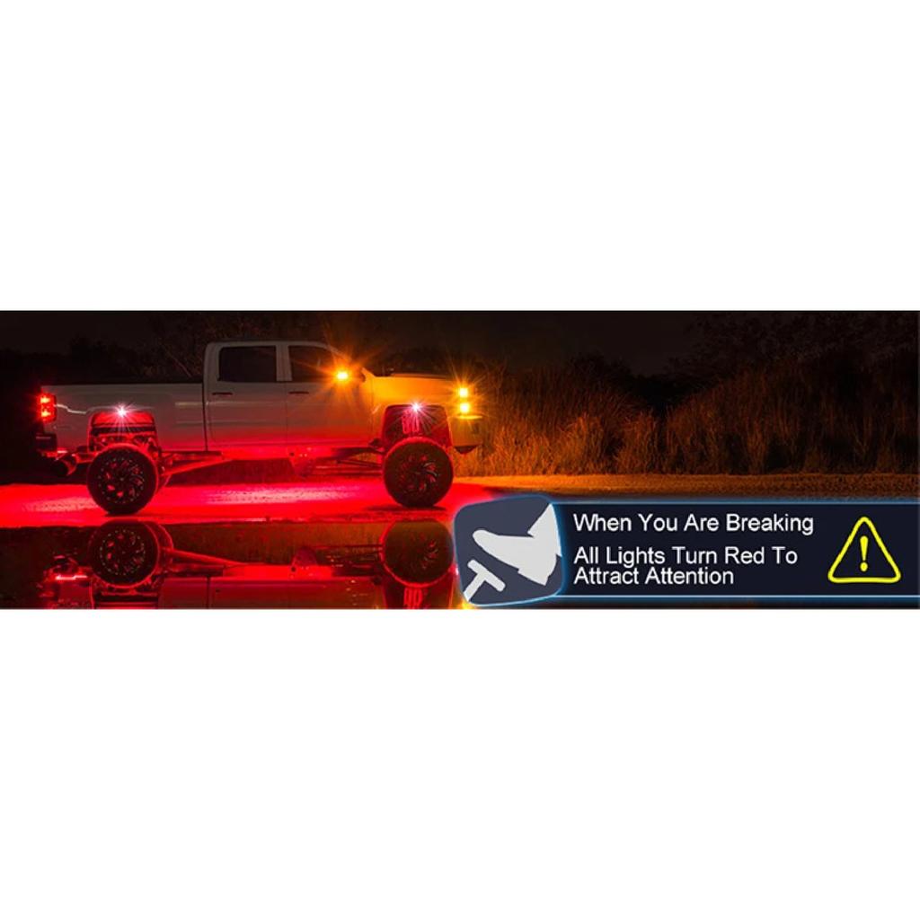 Underglow LED Car Lights Underbody Lamp Car RGB Ground Lighting App Control 12V Trail Rig Light Vehicle SUV Trucks Rock Lights