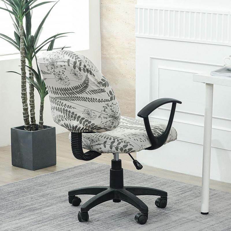 Computer Chair Printed Split Cover Elastic Office Armchair Dust-Proof Seat Cover Universal Study Swivel Chair Protective Case