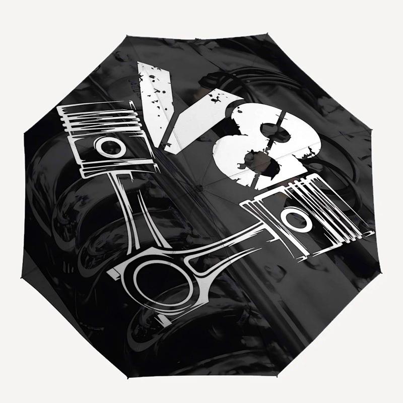 

1pc V8 EngineOpen/Close Umbrella-Windproof, Compact Travel Umbrella, Sturdy 8-Rib Shaft, Outdoor Accessory1200