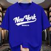 Unisexs Summer Cotton Fashionable Casual Sports Loose New York Brooklyn Letter Printed Round Neck Short Sleeved TShirt Top