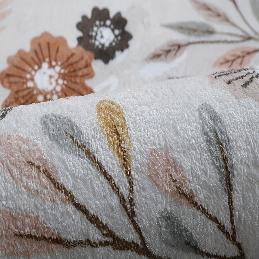 1 Stück Acryl-Bereichsmatte mit Blumenmuster, 1200 g/m² TPR waschbarer Boden, Dicke reversible Aquarell-Bauernhausmatte