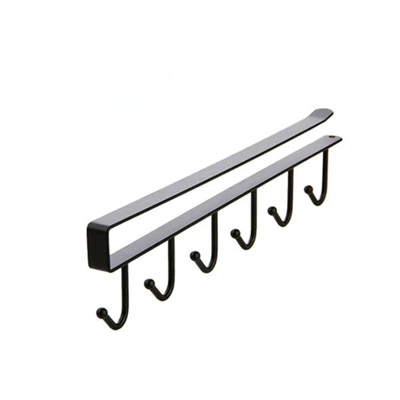 

Кухонный утюг Art Бесшовные крючки без гвоздей Многорядные крючки для хранения шкафов Хранение кухонных шкафов Настенная полка для хранения Стеллаж чёрный
