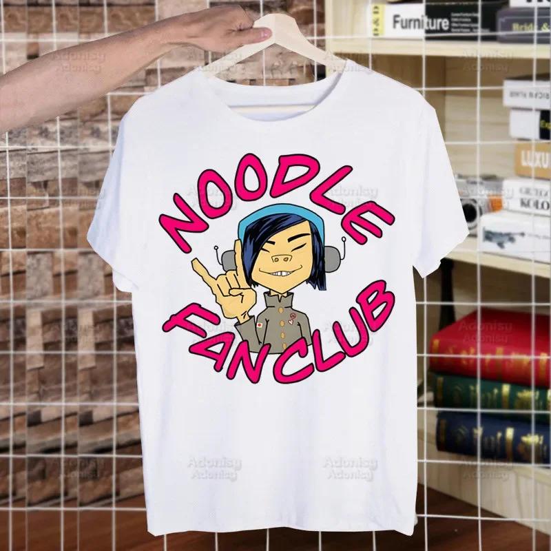 Gorillaz PUNK ROCK Cartoon Funny T Shirt Men New Casual Short Sleeve ChakaKhan Noodle Tshirt Homme Manga Unisex T-shirt Tees