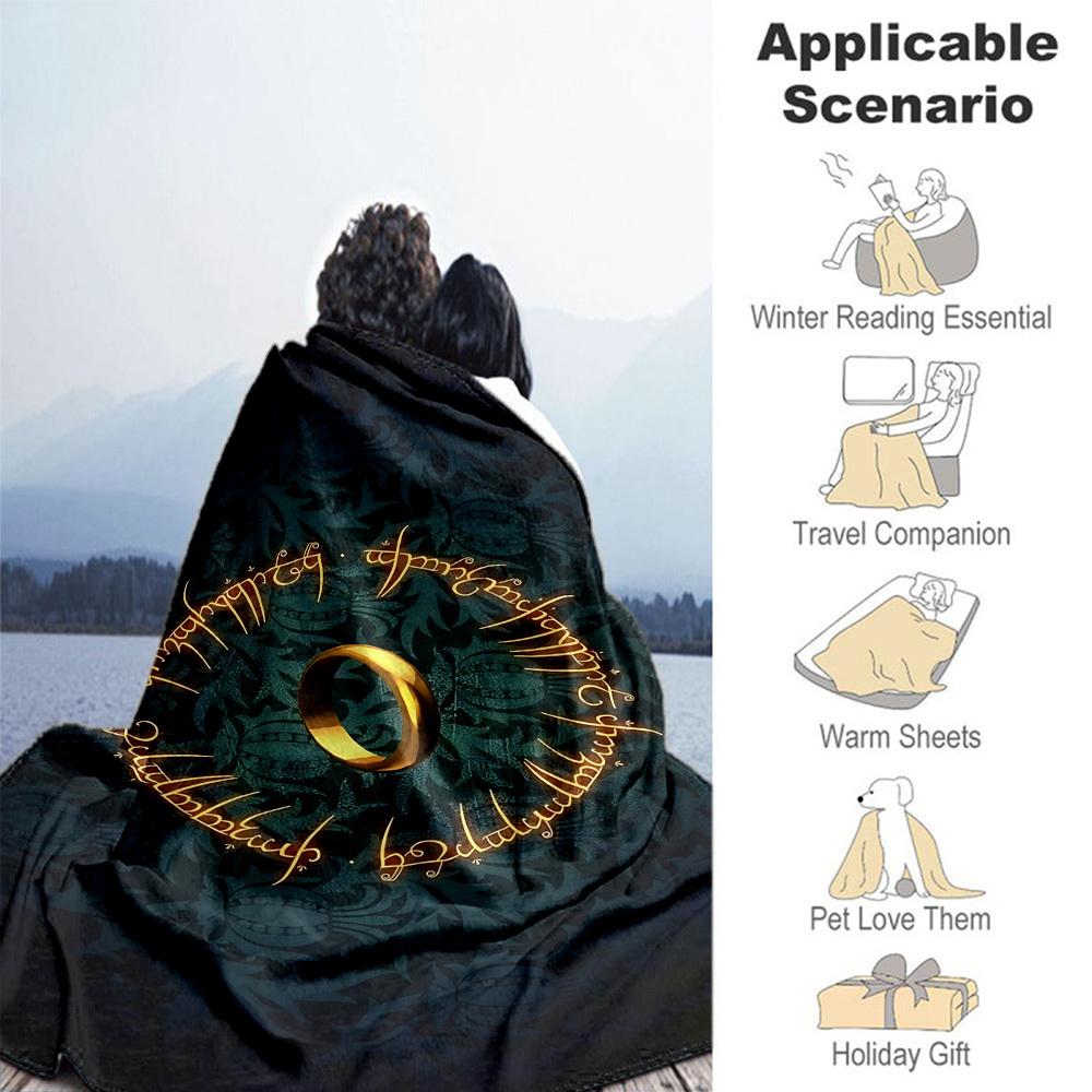 1pc One Ring to rule them all,  - Throw Blanket, Soft, Flannel Blankets, Living Room,  All Seasons Use-1021203