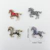 Classic Rhinestone Horse Brooches Zodiac Animal Lapel Pins For Women Casual Party Clothing Accessories New Year Gifts