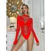 Sexy underwear bikini onesie long-sleeved mesh coat hollow backless hip skirt