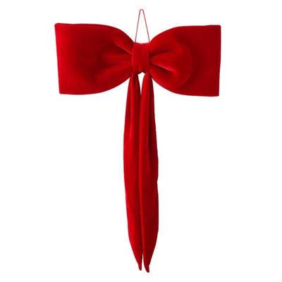 New Bowknot Bowknot Pendant Red Green Creative Xmas Tree Ornament DIY Velvet Christmas Supplies Party Supplies
