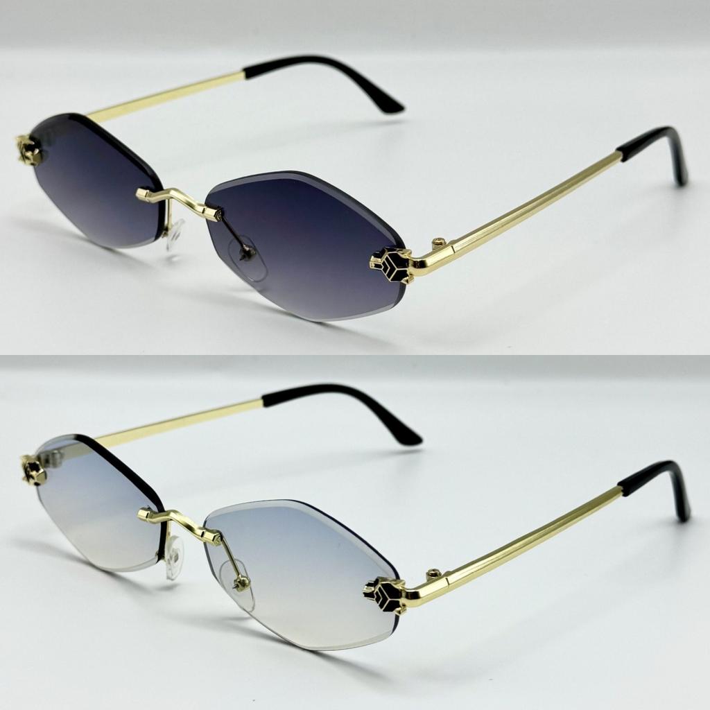 Unisex Fashion Retro Outdoor Uv400 Sunglasses Fashionable Rimless Square Sunglasses High Quality Popular Metal Eyewear