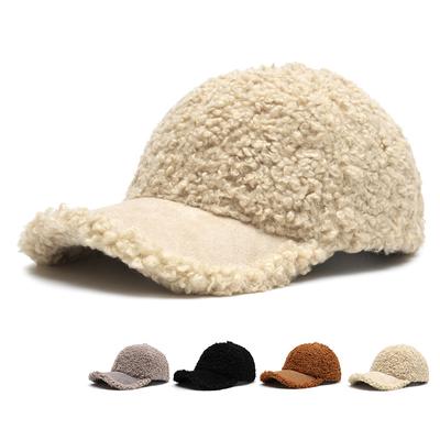 Autumn Winter Thick Warm Lamb Wool Baseball Cap Women's Sports Cap Coldproof Hat
