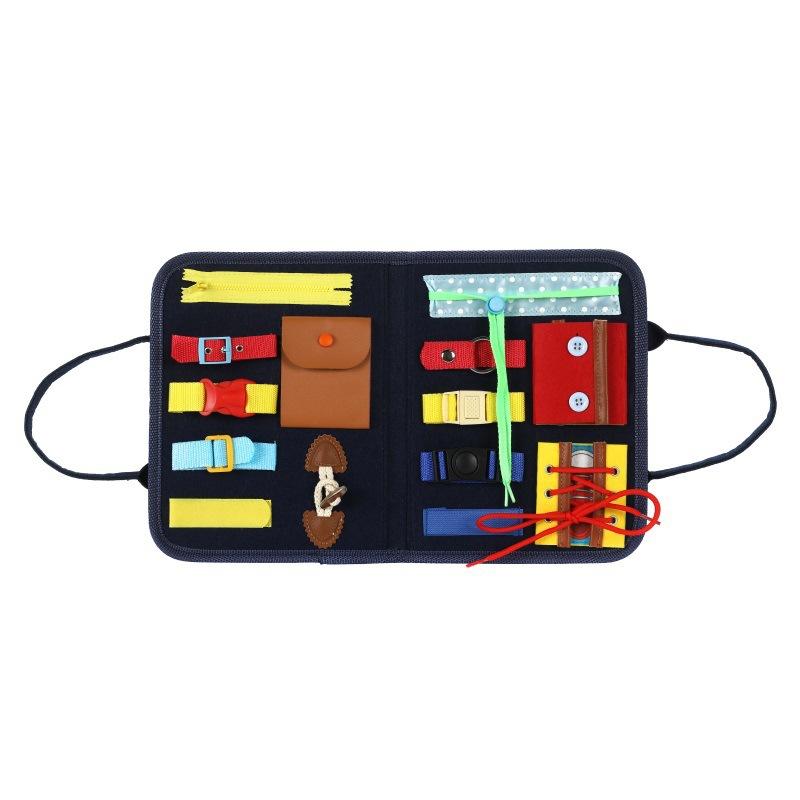 

Felt Children S Toy Busy Board, Baby Dressing Learning Cloth Book, Felt Learning Board Portable Large - Unfolded 44 * 28cm