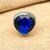 Unique Blue Sapphire Gemstone Handmade 925 Sterling Silver Heart Shape Jewelry Ring