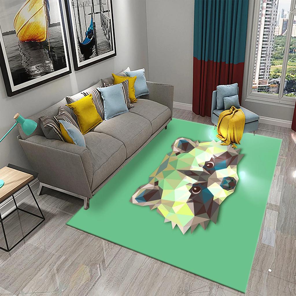 Animal Dog Carpet Abstract Geometric Puppy Rug Pet Wildlife Rugs for Adults Teens Kids Bedroom Living Room Large Area Floor Mat
