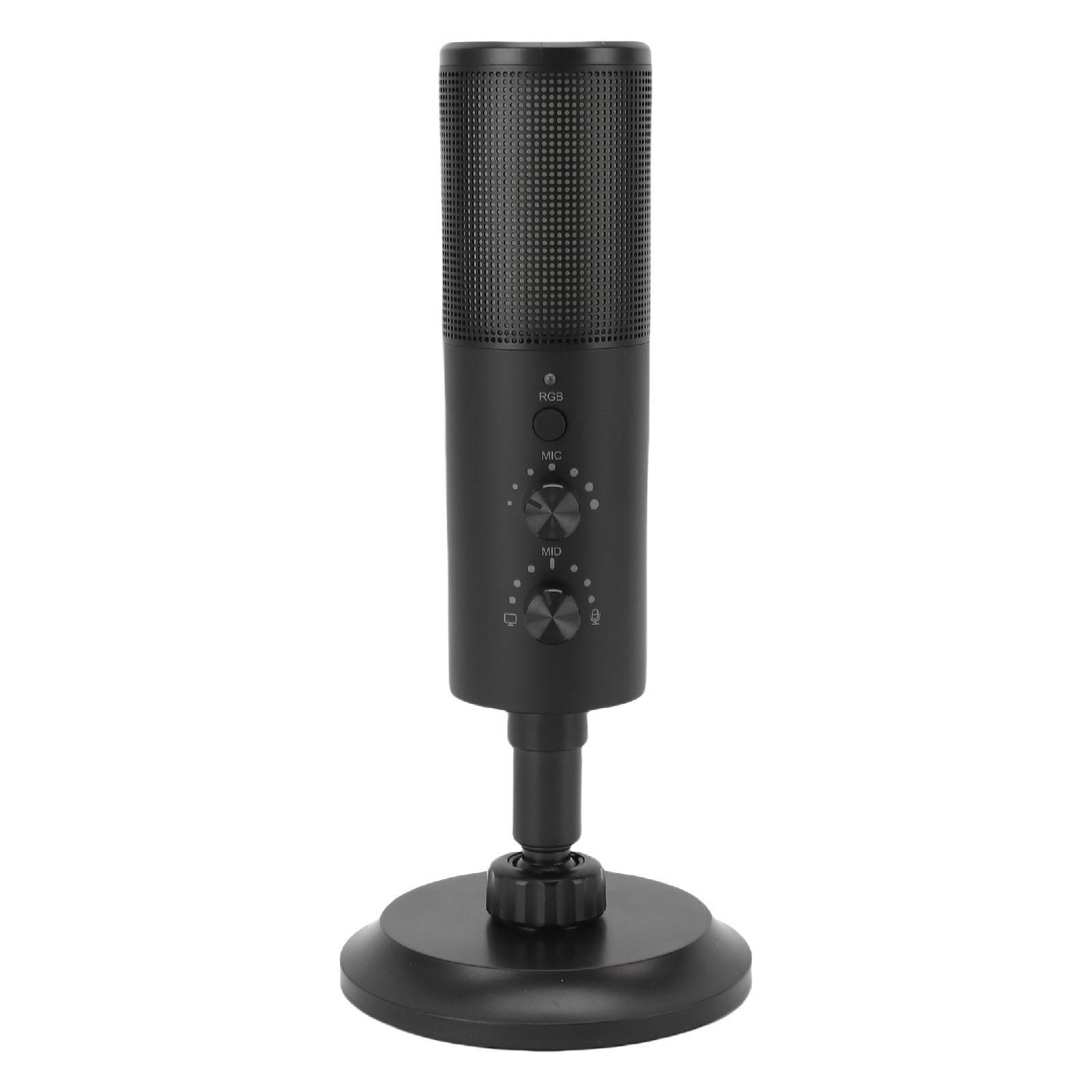 

USB-микрофон с RGB-подсветкой, кардиоидный микрофон для потоковой передачи с компьютера на мобильный телефон